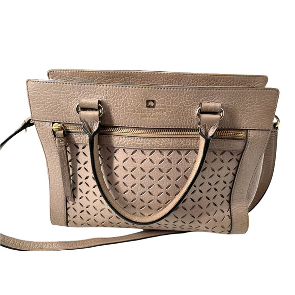 KATE SPADE ROMY PERRI LANE LEATHER TOTE BEIGE - Picture 4 of 9